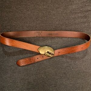 Jcrew brown leather brass lobster claw belt 🦞